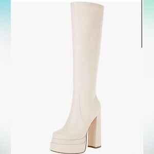 Elegant Cream Heeled Boots